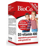 Olcsó BioCo D3-400 rágótabletta gyerekeknek 60db